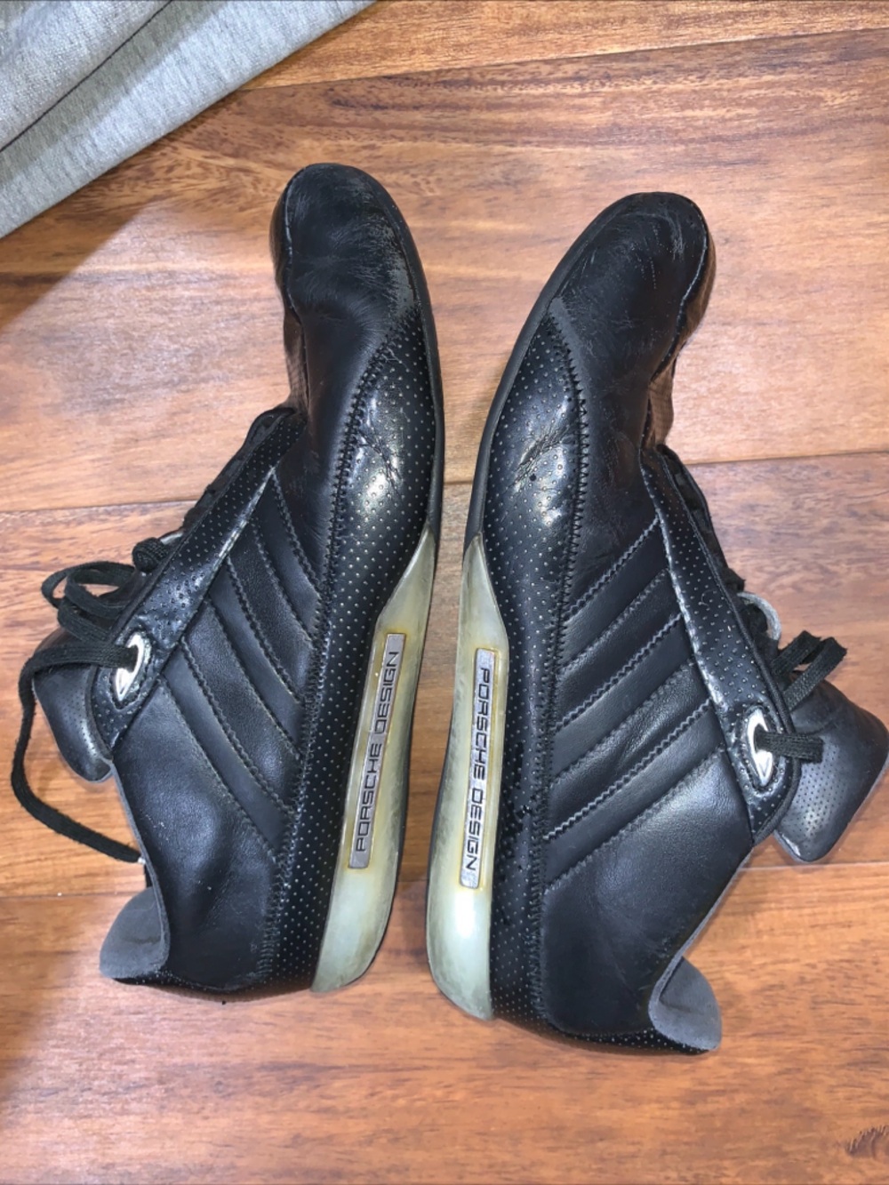 Rare Adidas X Porsche Design Black Leather Low Top Lace Up Sneakers Size 8
